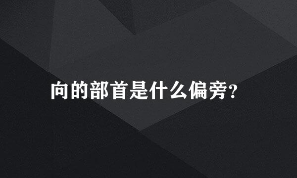 向的部首是什么偏旁？