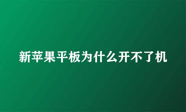 新苹果平板为什么开不了机