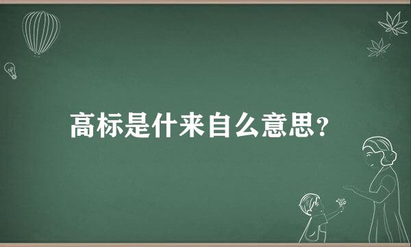 高标是什来自么意思？
