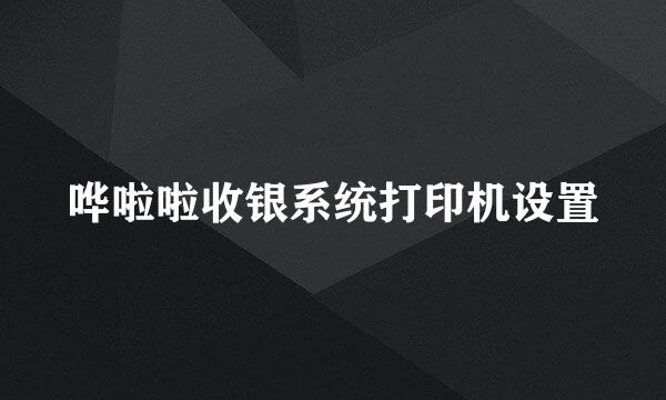 哗啦啦收银系统打印机设置