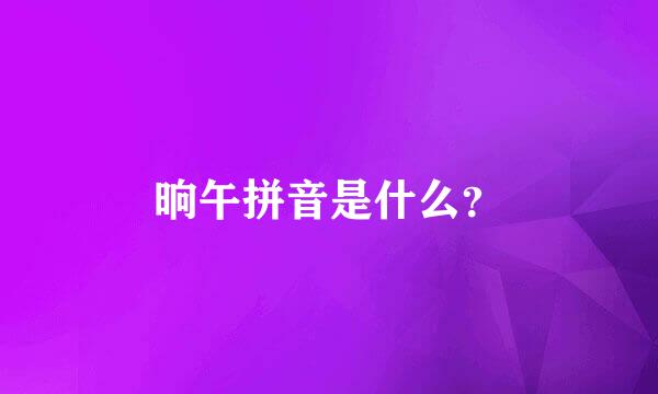 晌午拼音是什么？