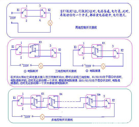 三联开关接线图