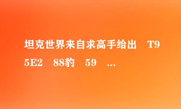 坦克世界来自求高手给出 T95E2 88豹 59 AMX CDC STA2 T34-3 超潘 这几辆8级金币中坦的客观评价 谢谢