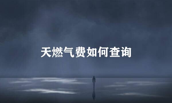 天燃气费如何查询