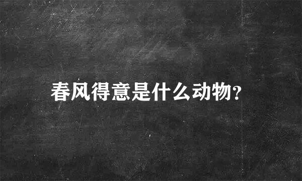 春风得意是什么动物？