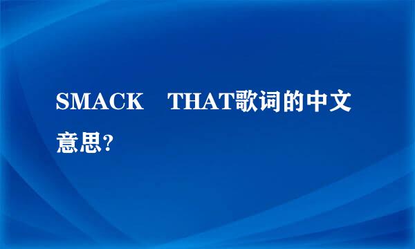 SMACK THAT歌词的中文意思?