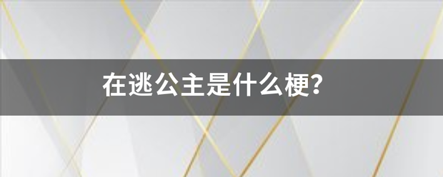 在逃公主是什么梗？