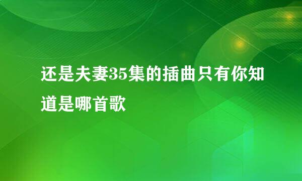 还是夫妻35集的插曲只有你知道是哪首歌