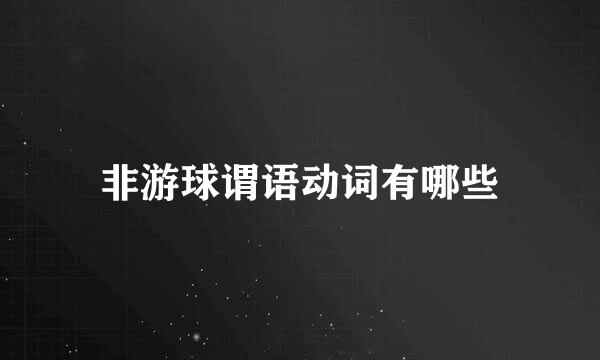 非游球谓语动词有哪些
