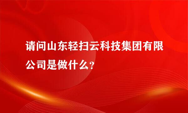 请问山东轻扫云科技集团有限公司是做什么？