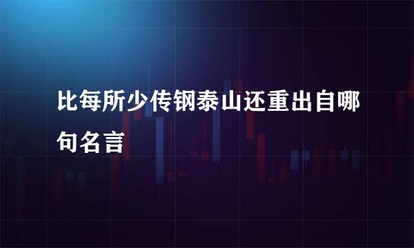 比每所少传钢泰山还重出自哪句名言