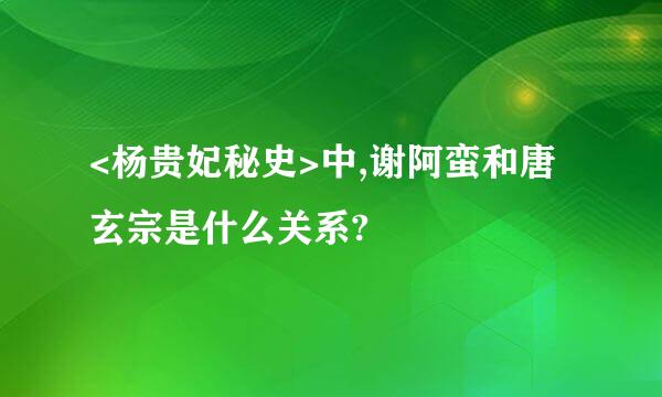 <杨贵妃秘史>中,谢阿蛮和唐玄宗是什么关系?