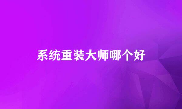 系统重装大师哪个好
