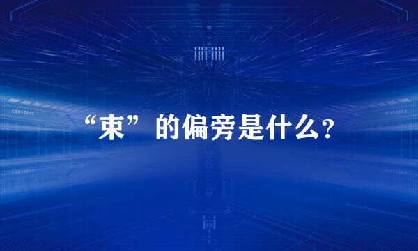 “束”的偏旁是什么？