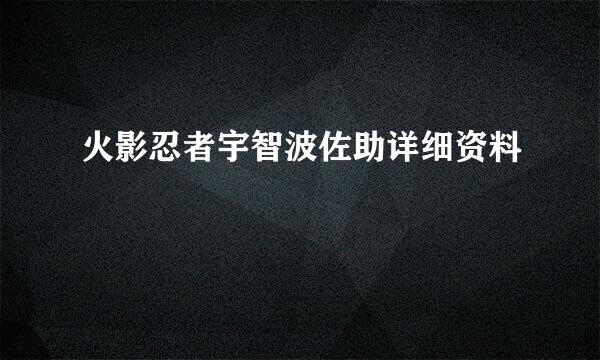 火影忍者宇智波佐助详细资料