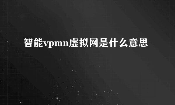 智能vpmn虚拟网是什么意思