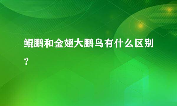 鲲鹏和金翅大鹏鸟有什么区别？