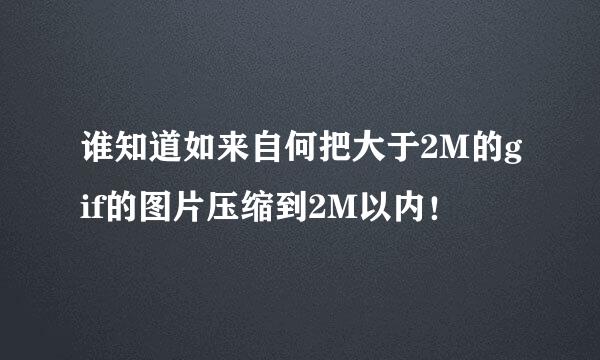 谁知道如来自何把大于2M的gif的图片压缩到2M以内！