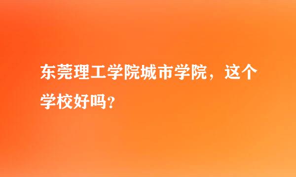 东莞理工学院城市学院，这个学校好吗？