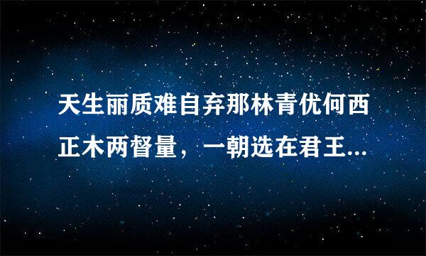 天生丽质难自弃那林青优何西正木两督量，一朝选在君王侧什德冷么意思？