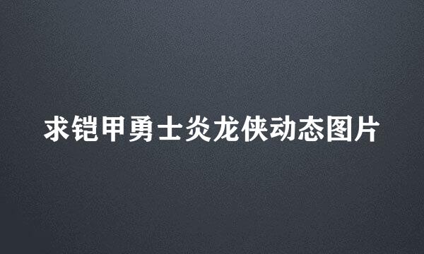 求铠甲勇士炎龙侠动态图片