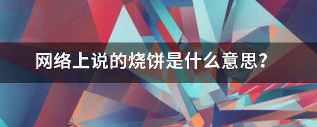 网络上来自说的烧饼是什么意思？