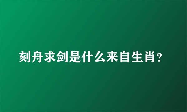 刻舟求剑是什么来自生肖？