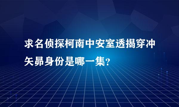 求名侦探柯南中安室透揭穿冲矢昴身份是哪一集？