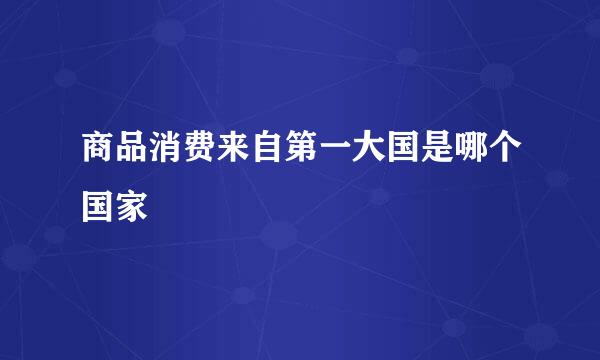 商品消费来自第一大国是哪个国家