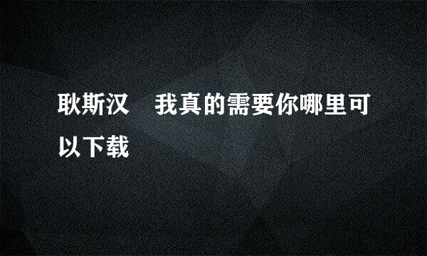 耿斯汉 我真的需要你哪里可以下载