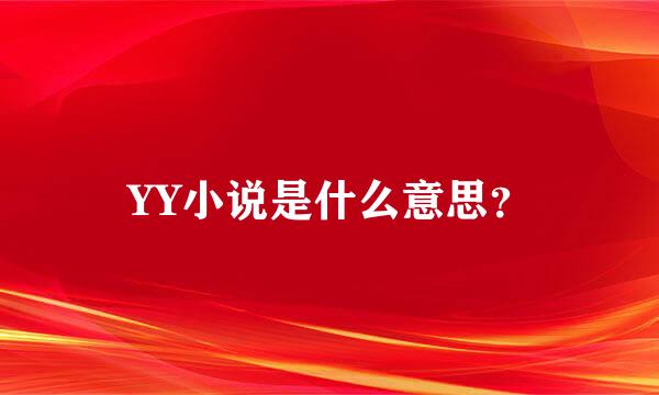 YY小说是什么意思？