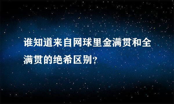 谁知道来自网球里金满贯和全满贯的绝希区别？