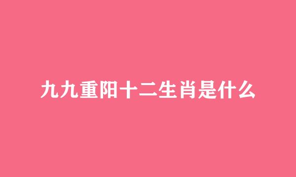 九九重阳十二生肖是什么
