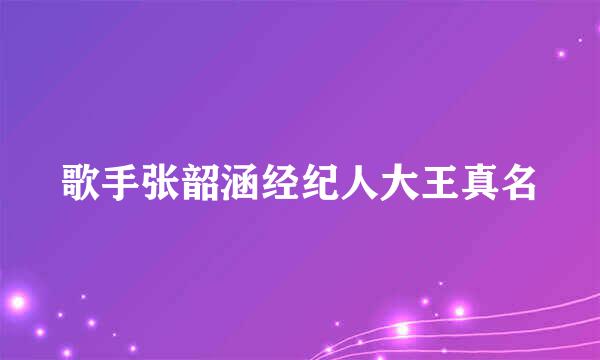 歌手张韶涵经纪人大王真名