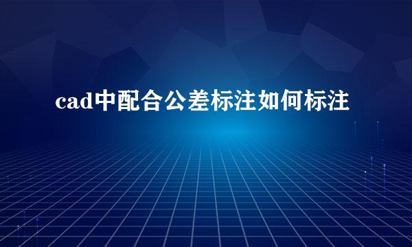 cad中配合公差标注如何标注