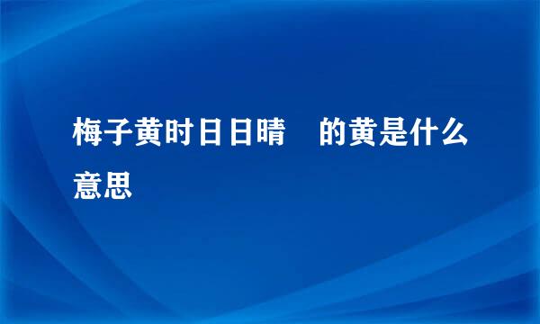 梅子黄时日日晴 的黄是什么意思