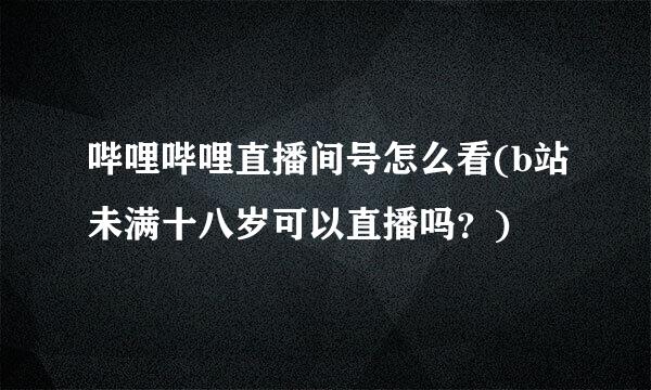 哔哩哔哩直播间号怎么看(b站未满十八岁可以直播吗？)