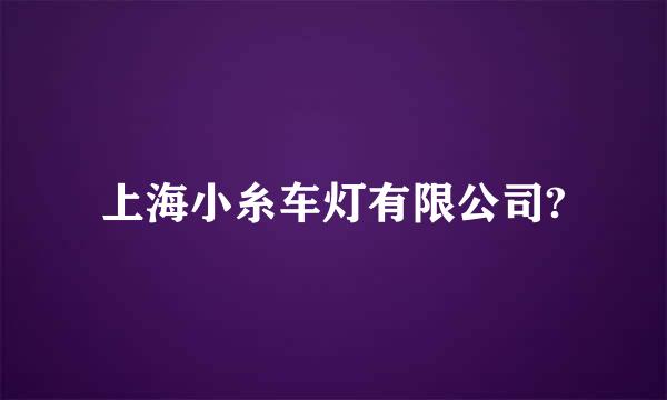 上海小糸车灯有限公司?