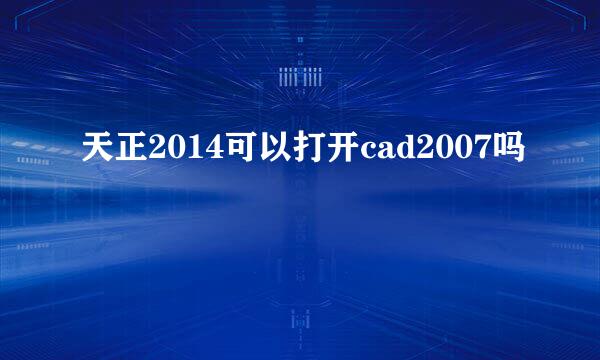 天正2014可以打开cad2007吗