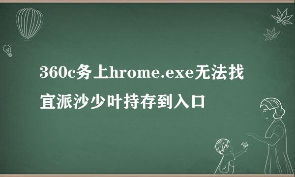 360c务上hrome.exe无法找宜派沙少叶持存到入口