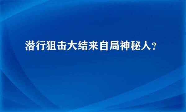 潜行狙击大结来自局神秘人？