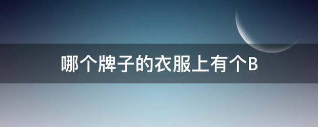 哪个牌子的衣服上有个B