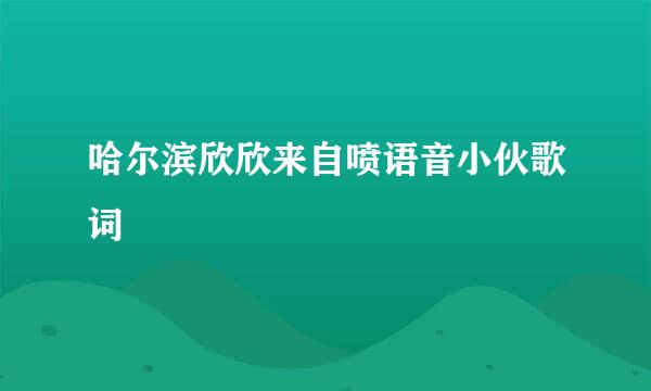 哈尔滨欣欣来自喷语音小伙歌词