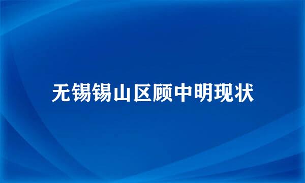 无锡锡山区顾中明现状