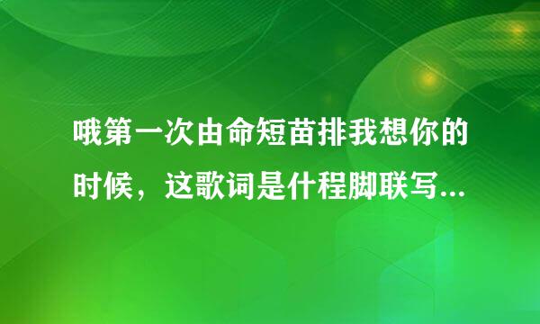 哦第一次由命短苗排我想你的时候，这歌词是什程脚联写没培尔绝么歌？