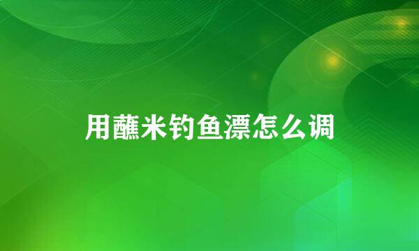 用蘸米钓鱼漂怎么调