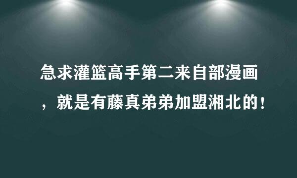急求灌篮高手第二来自部漫画，就是有藤真弟弟加盟湘北的！