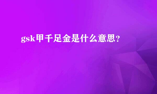 gsk甲千足金是什么意思？