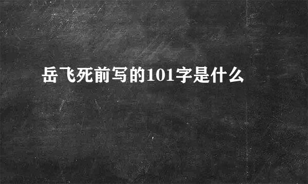 岳飞死前写的101字是什么