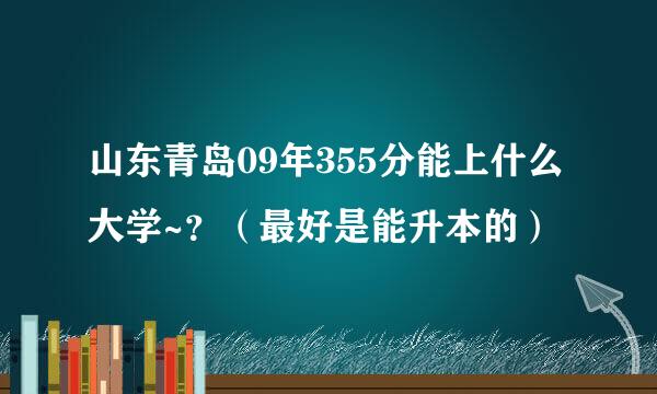 山东青岛09年355分能上什么大学~？（最好是能升本的）